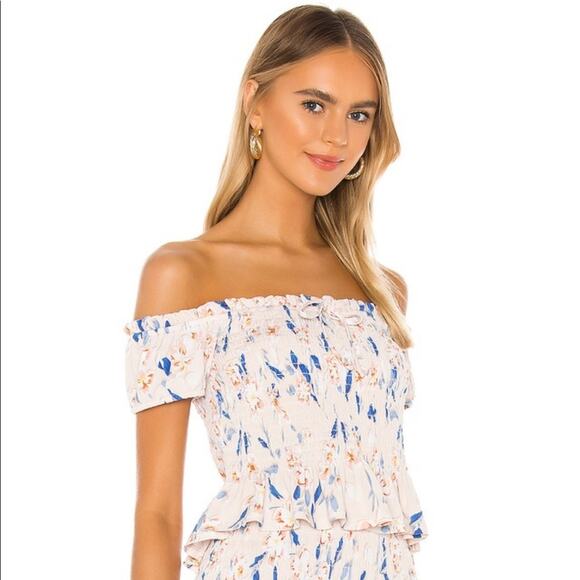 BCBGeneration Cream Floral off the shoulders top Size Medium - Picture 7 of 11